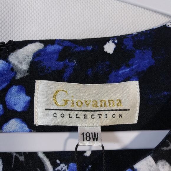 Giovanna Dress D1523P-Black/Royal Floral Pockets Spring Wedding Size 18W - Picture 7 of 13